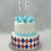 Flower - 2 Tiers Quilt, Diamond and Roses cake (D,V)